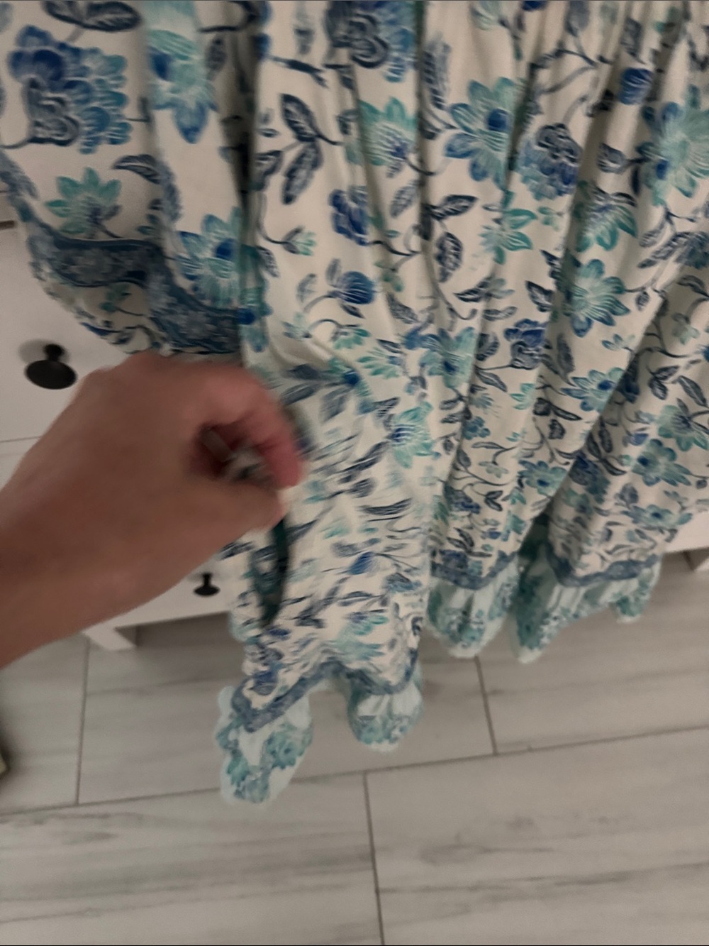 Floral Tiered Boho Dress in Light Blue - Picture 5 of 9